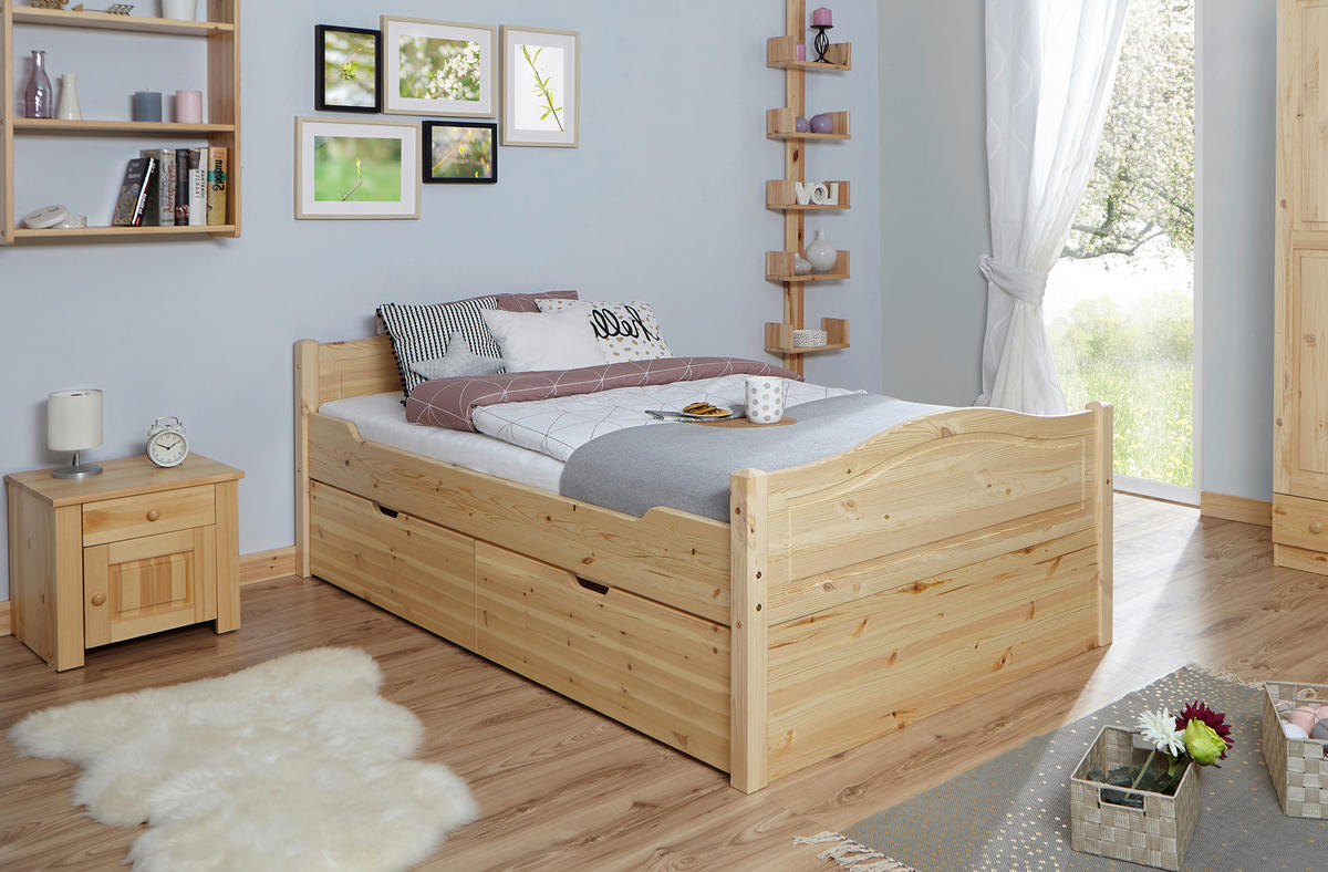 STAURAUMBETT 120/200 cm  Naturfarben   - Naturfarben, Modern, Holz (120/200cm) - MID.YOU