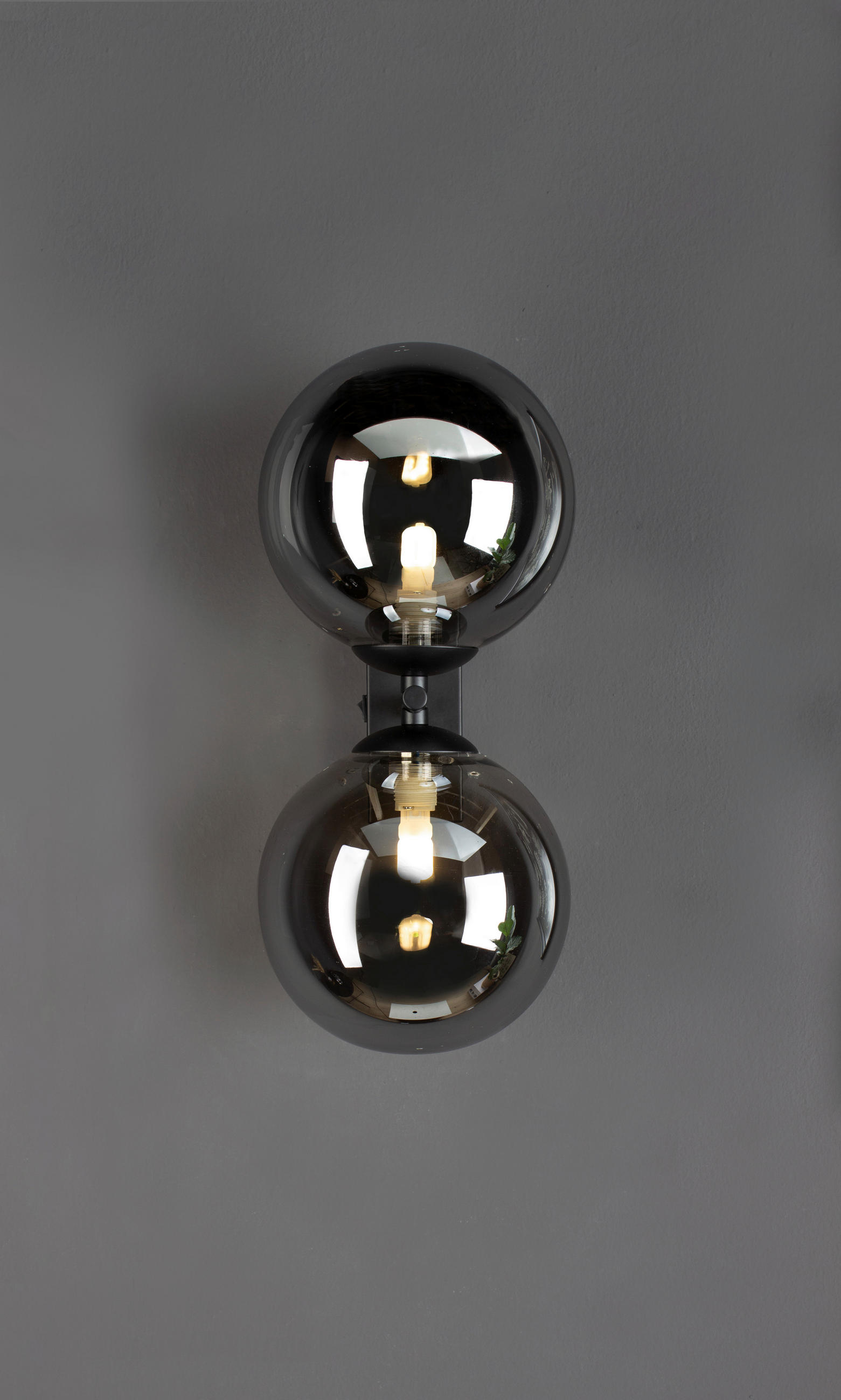 WANDLEUCHTE Nero 10/23,3 cm   - Dunkelgrau/Schwarz, Design, Glas/Metall (10/23,3cm)