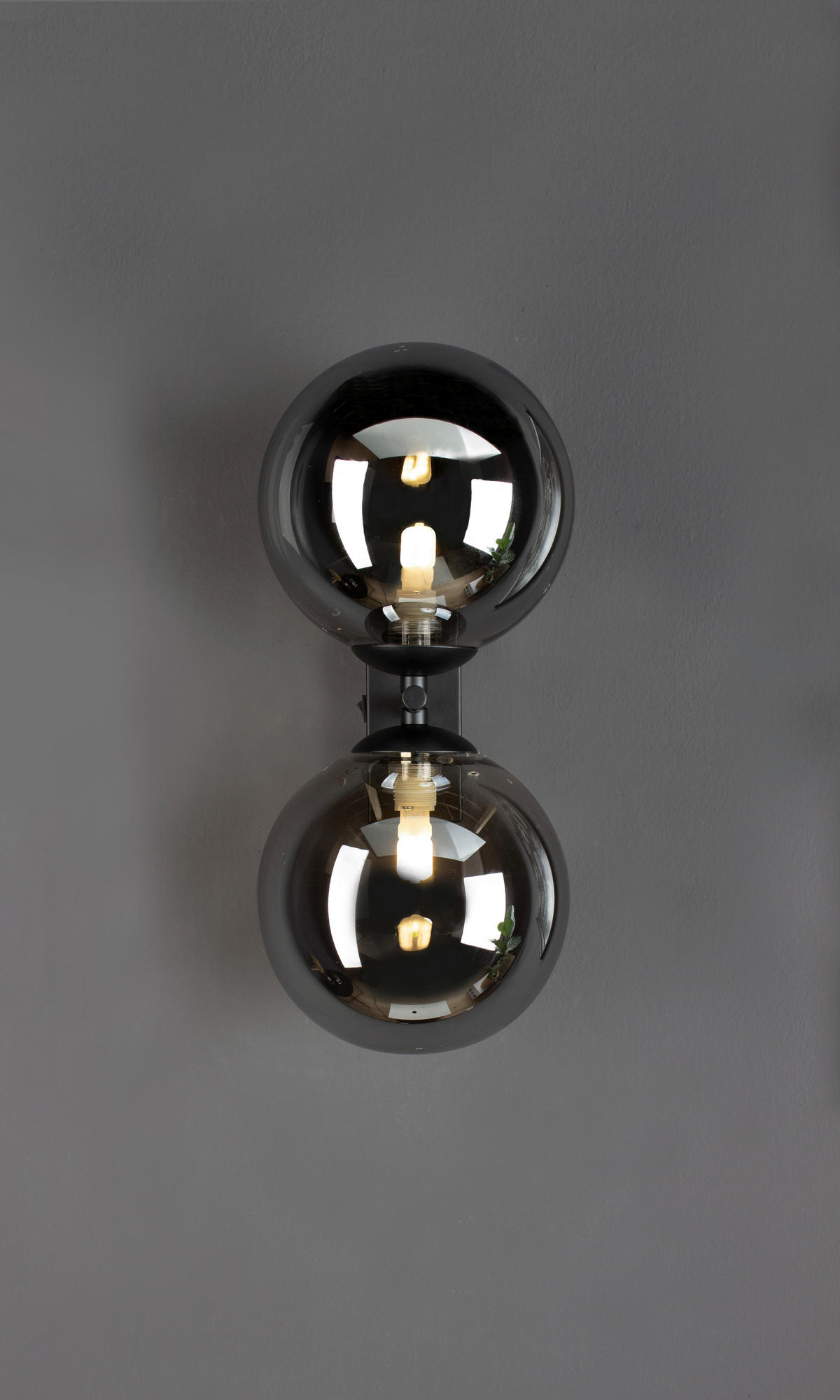 WANDLEUCHTE Nero 10/23,3 cm   - Dunkelgrau/Schwarz, Design, Glas/Metall (10/23,3cm)