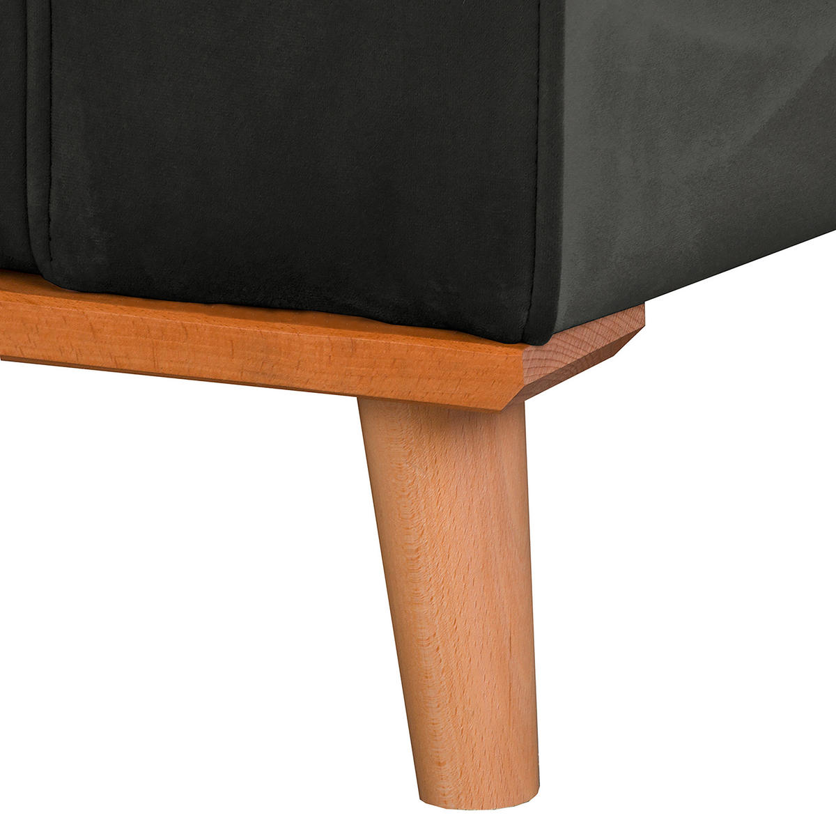 ECKSOFA Mikrofaser Dunkelgrau  - Wengefarben/Dunkelgrau, Design, Holz/Textil (150/230cm) - Livetastic