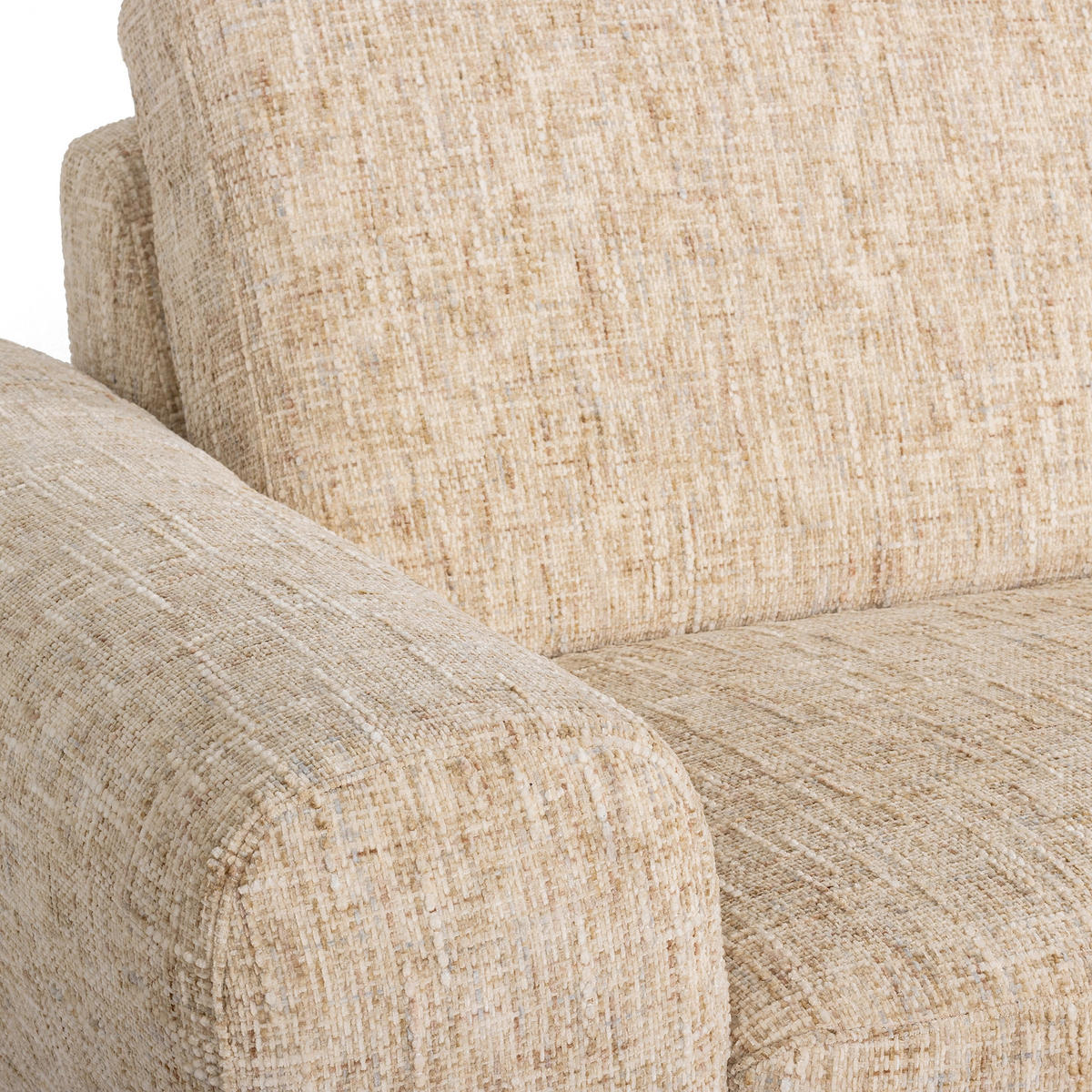 ECKSOFA SPRING Beige Webstoff Zierkissen  - Beige/Schwarz, Design, Textil/Metall (273/250cm) - Livetastic