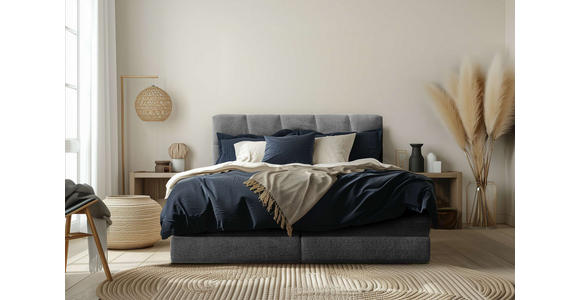 BOXSPRINGBETT 180/200 cm  in Grau  - Schwarz/Grau, Design, Kunststoff/Textil (180/200cm) - Esposa