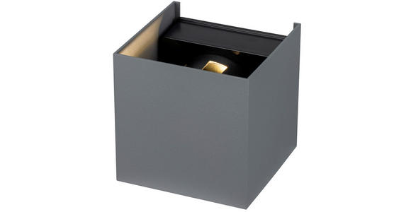 LED-WANDLEUCHTE Atlas 10/10/10 cm  - Dunkelgrau, Basics, Kunststoff/Metall (10/10/10cm) - Novel