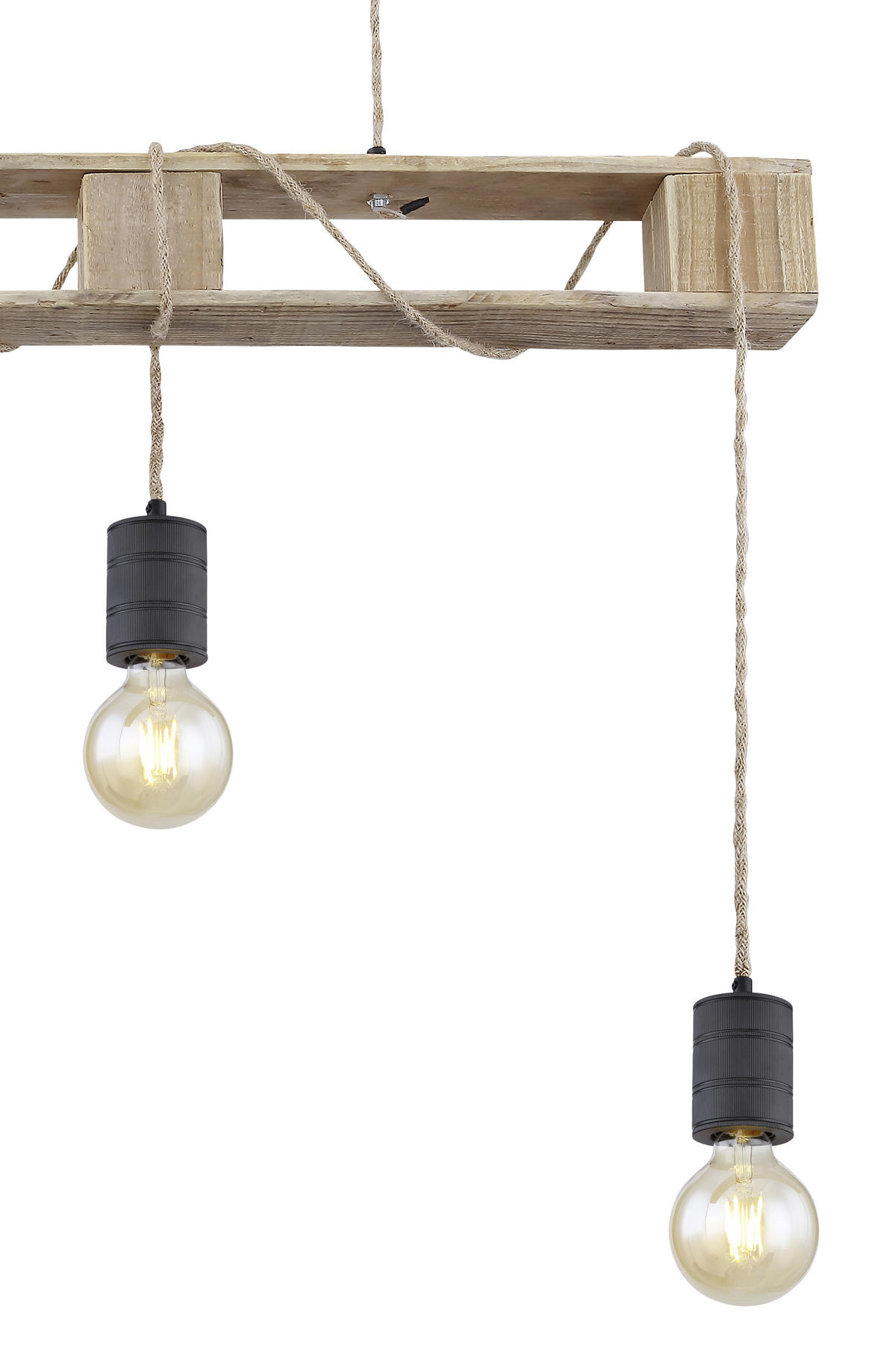 HÄNGELEUCHTE 83/10/120 cm   - Schwarz/Braun, Natur, Naturmaterialien/Holz (83/10/120cm) - Globo