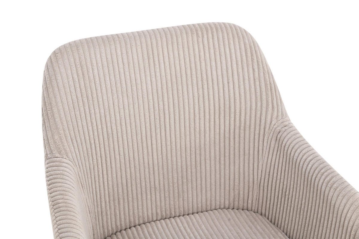 ARMLEHNSTUHL  in Eisen Cord  - Eichefarben/Hellgrau, Trend, Holz/Textil (55/84/60cm) - Livetastic