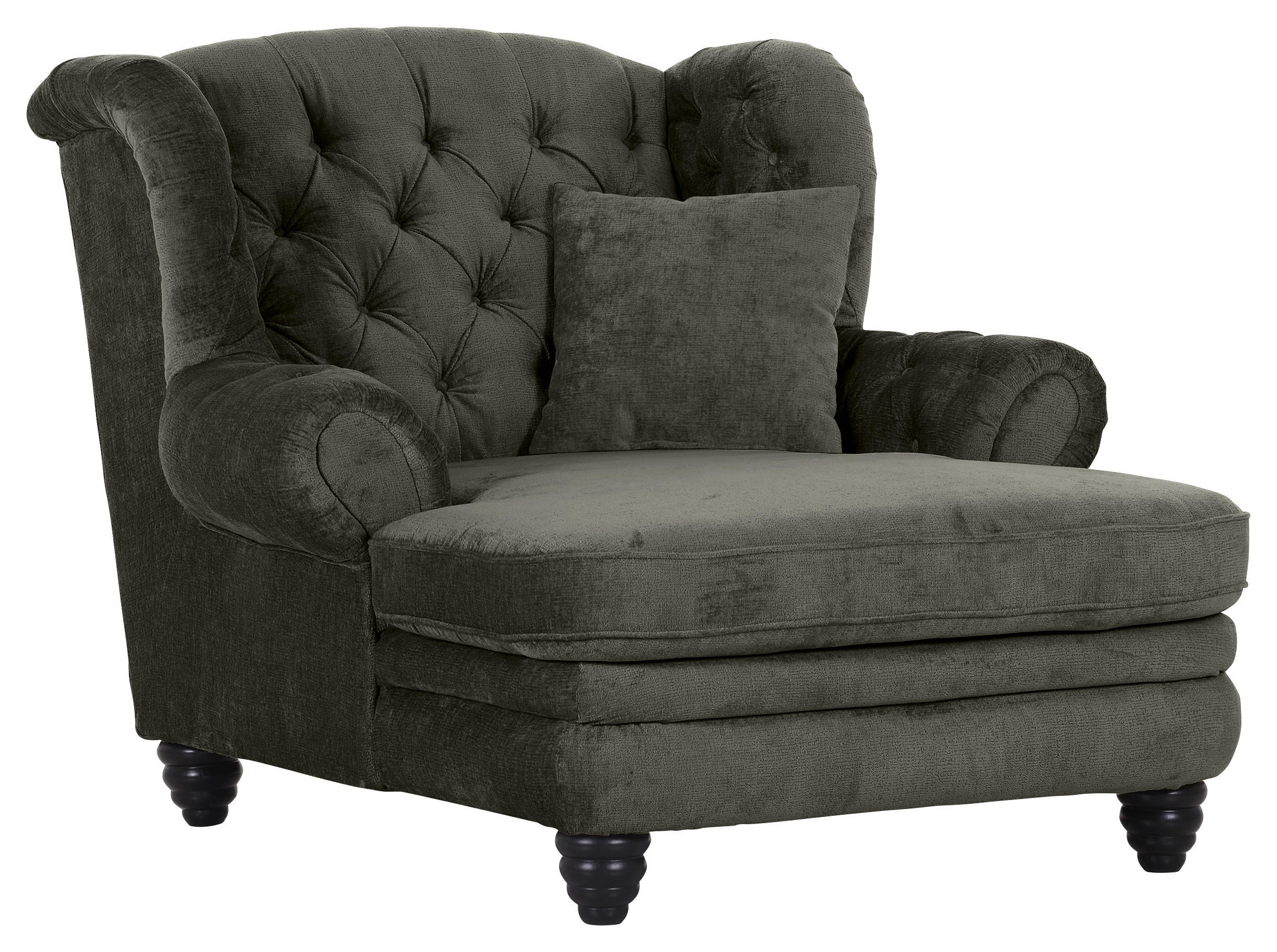 XXL-SESSEL Chenille Anthrazit    - Anthrazit/Schwarz, Design, Holz/Textil (127/106/149cm) - Landscape