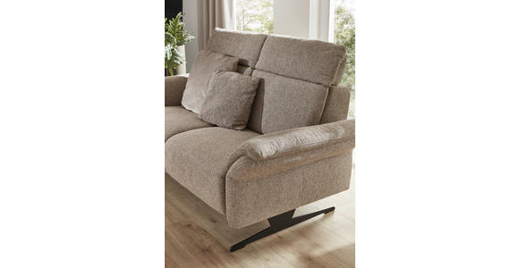2-SITZER-SOFA Chenille Graubraun - Graubraun/Schwarz, KONVENTIONELL, Textil/Metall (178/106/92cm) - Dieter Knoll