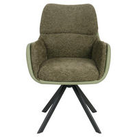 ARMLEHNSTUHL Eisen Webstoff  - Schwarz/Grün, Modern, Textil/Metall (61/91/65cm) - MID.YOU