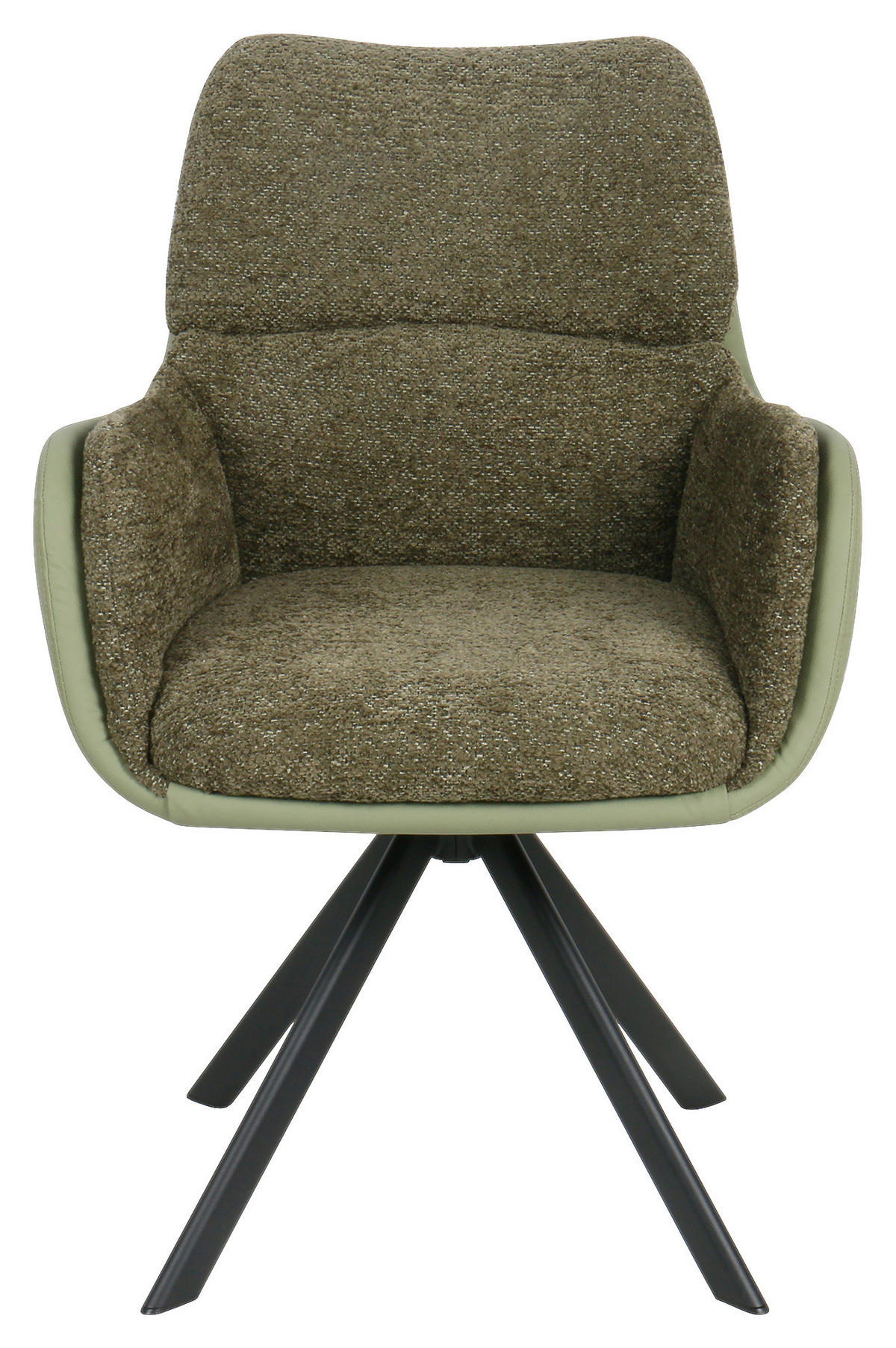 ARMLEHNSTUHL Eisen Webstoff  - Schwarz/Grün, Modern, Textil/Metall (61/91/65cm) - MID.YOU