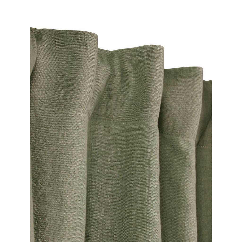 Thumbnail - Svanefors Fertigvorhang Julie, Grün, Textil, Uni, 145x280 cm, Oeko-Tex® Standard 100, Wohntextilien, Gardinen & Vorhänge...