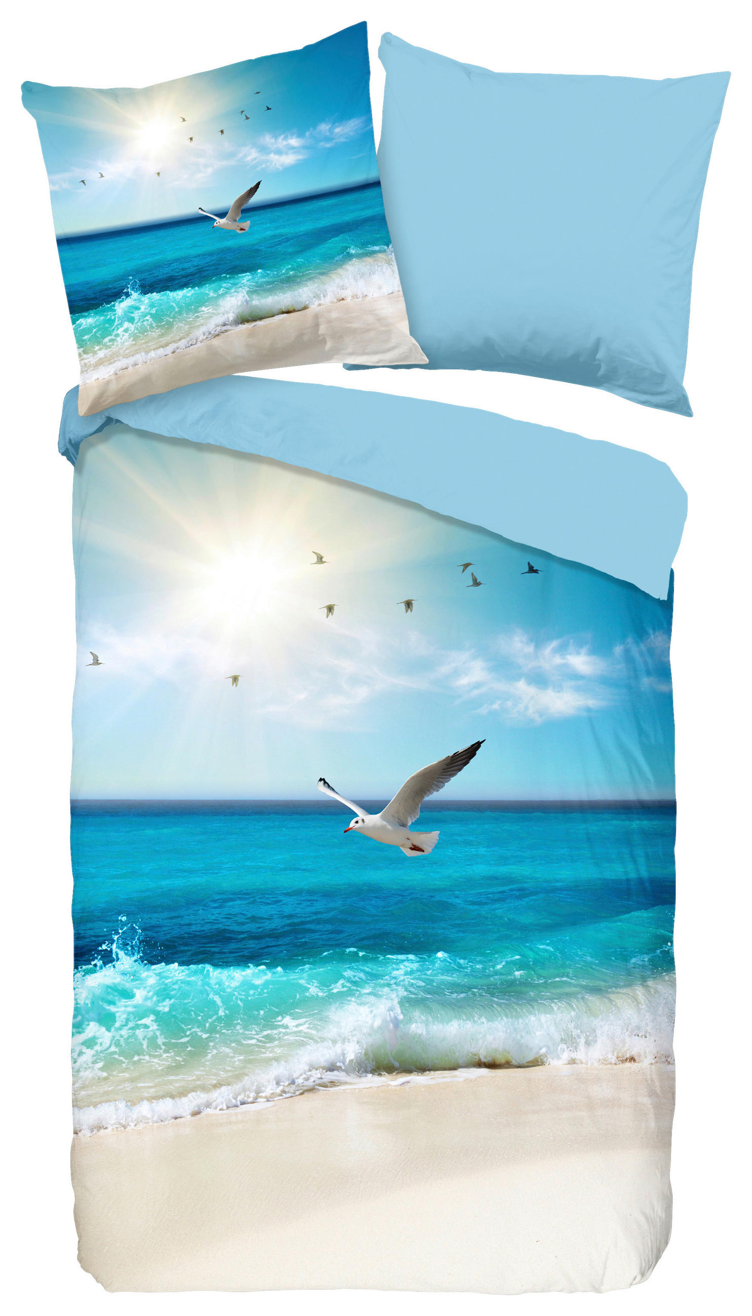 WENDEBETTWÄSCHE Sealife Renforcé 155/220 cm  - Multicolor, Natur, Textil (155/220cm)