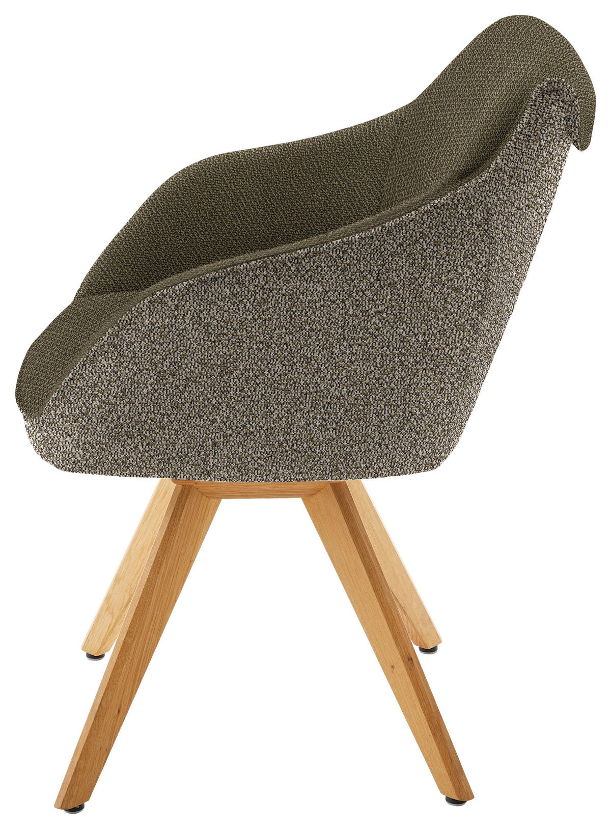 ARMLEHNSTUHL  in Flachgewebe  - Eichefarben/Olivgrün, Design, Holz/Textil (60/84/68cm) - Koinor