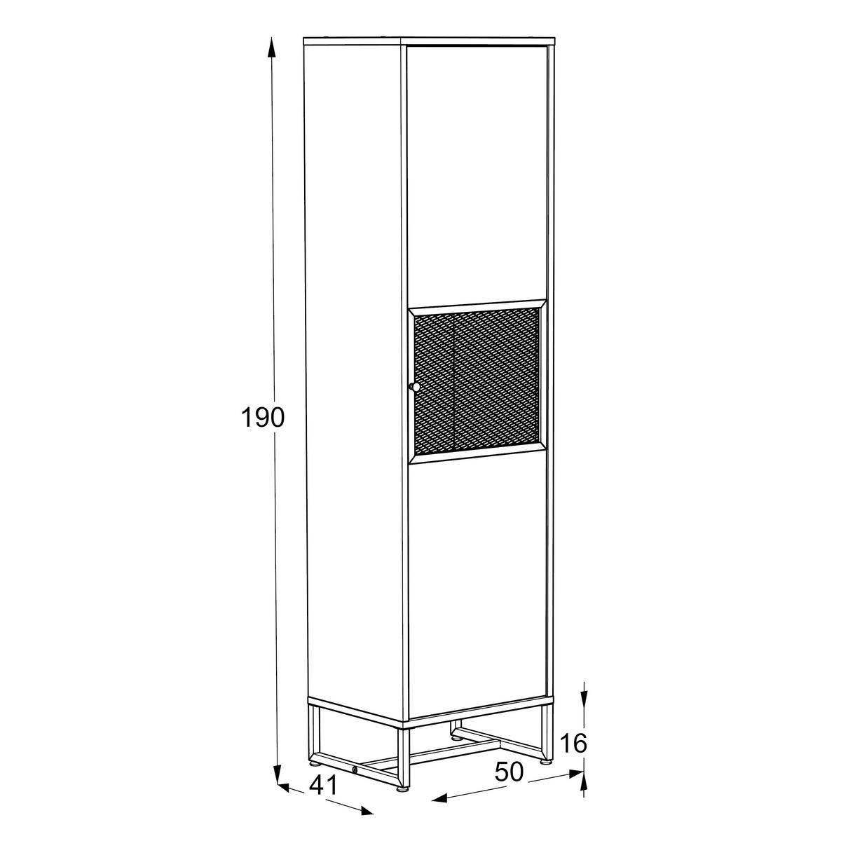 PREDSIEŇOVÁ SKRIŇA, biela, 50/190/41 cm - čierna/biela, Modern, kov/kompozitné drevo (50/190/41cm) - P & B