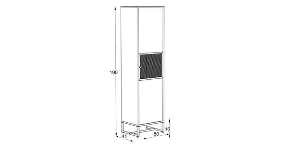 GARDEROBENSCHRANK 50/190/41 cm  - Schwarz/Sonoma Eiche, MODERN, Holzwerkstoff/Metall (50/190/41cm) - Novel