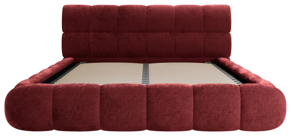 POLSTERBETT 180/200 cm,  in Rot, Lattenrost, Bettkasten,  - Rot/Schwarz, Design, Holz/Textil (180/200cm) - Chameo