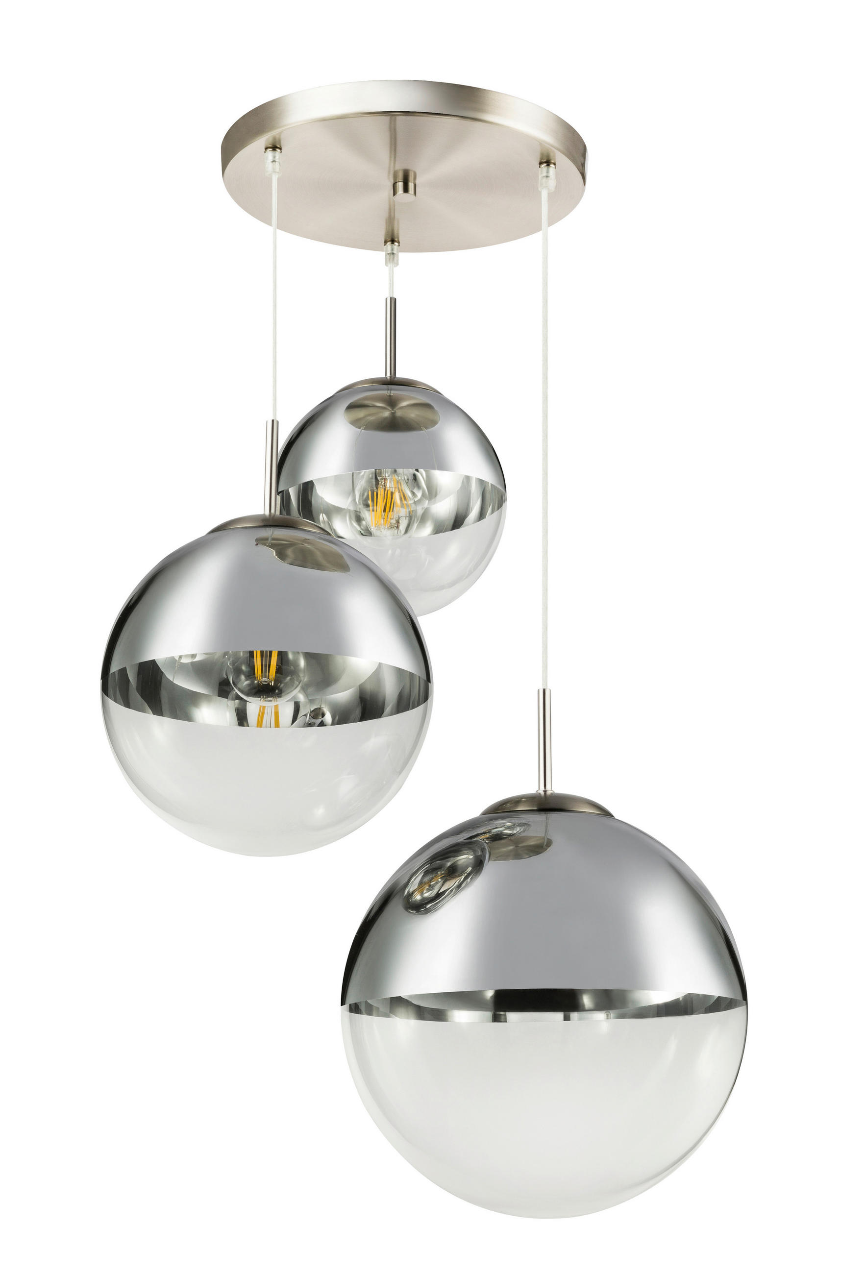 Modern Living Hängeleuchte Klar, Chrom 120 cm