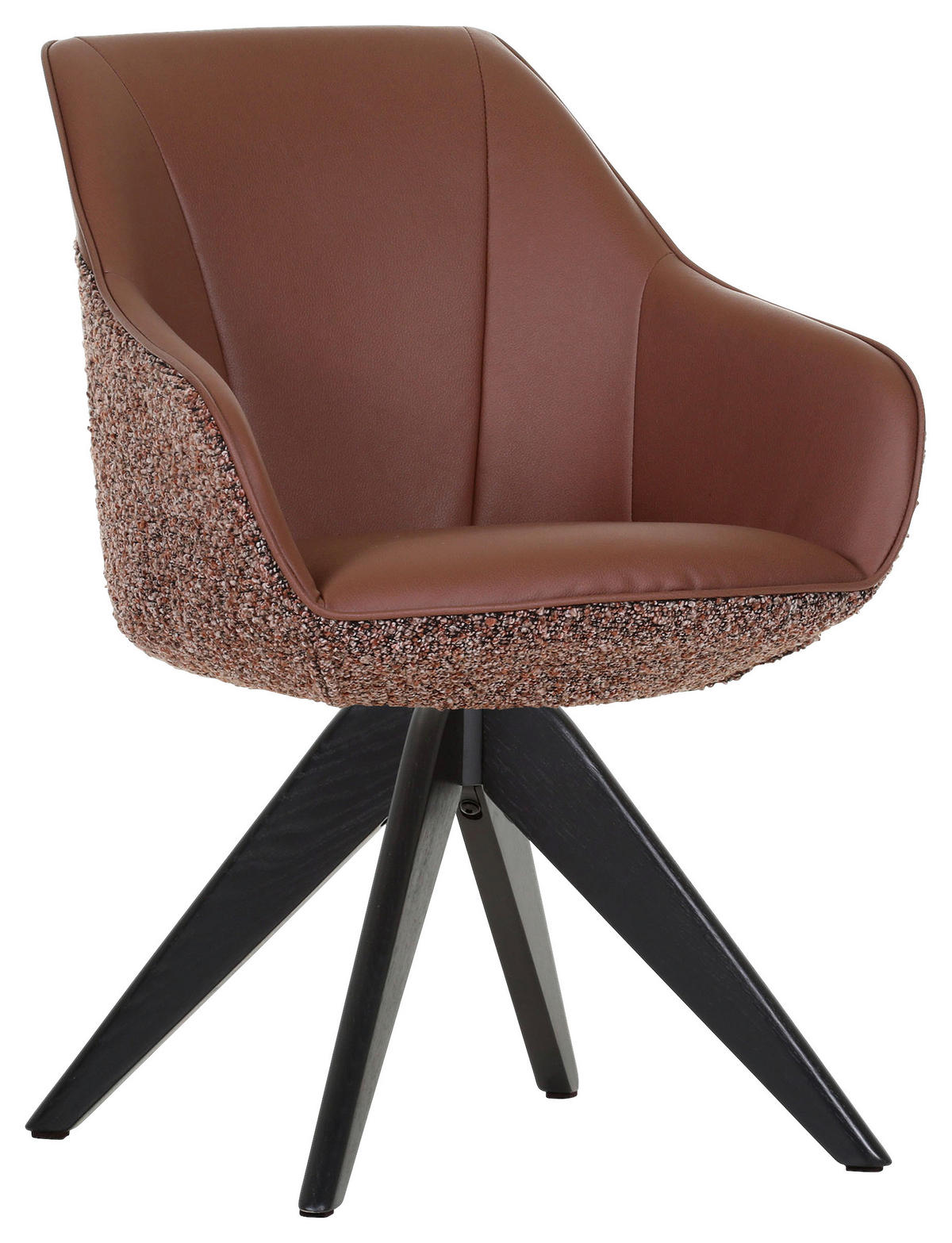 STOLIČKA S PODRÚČKAMI, ženilka, vzhľad kože, červenohnedá - červenohnedá/čierna, Konventionell, drevo/textil (60/83/65cm) - Landscape