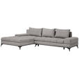 ECKSOFA in Webstoff Greige  - Greige/Schwarz, Design, Textil/Metall (212/315cm) - Carryhome