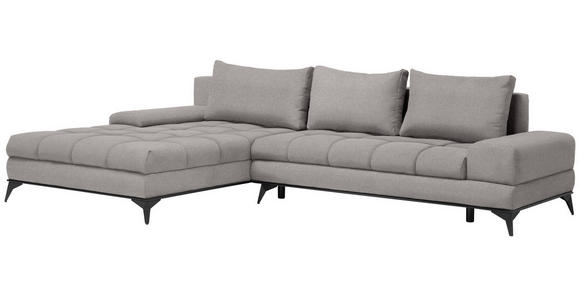 ECKSOFA in Webstoff Greige  - Greige/Schwarz, Design, Textil/Metall (212/315cm) - Carryhome