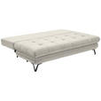 SCHLAFSOFA in Samt Creme  - Creme/Schwarz, Design, Textil/Metall (205/79-96/85cm) - Novel