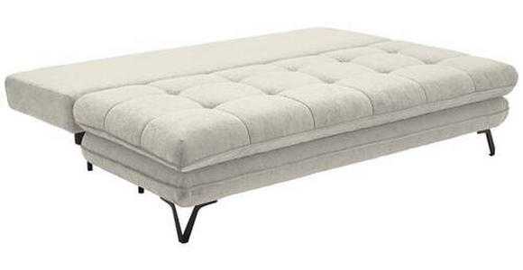 SCHLAFSOFA Samt Creme - Creme/Schwarz, Design, Textil/Metall (205/79-96/85cm) - Novel