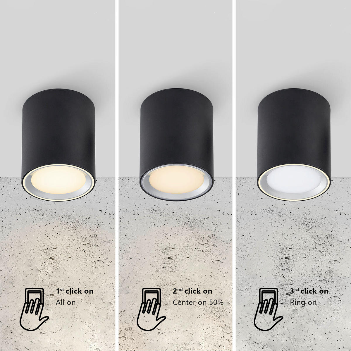 BADEZIMMER-DECKENLEUCHTE  12,5/14 cm    - Schwarz, Basics, Metall (12,5/14cm) - Nordlux