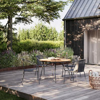 GARTENTISCHGRUPPE  - Dunkelgrau/Anthrazit, Natur, Holz/Kunststoff (160/160/74cm) - Gardenson