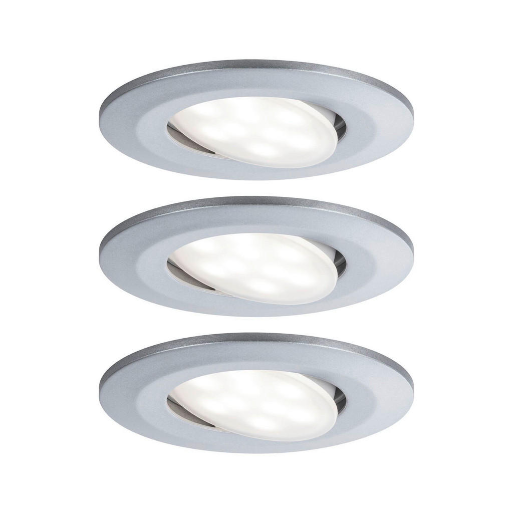 LED-Deckenleuchte Ø 9 cm 3er-Set Chromfarben Rund