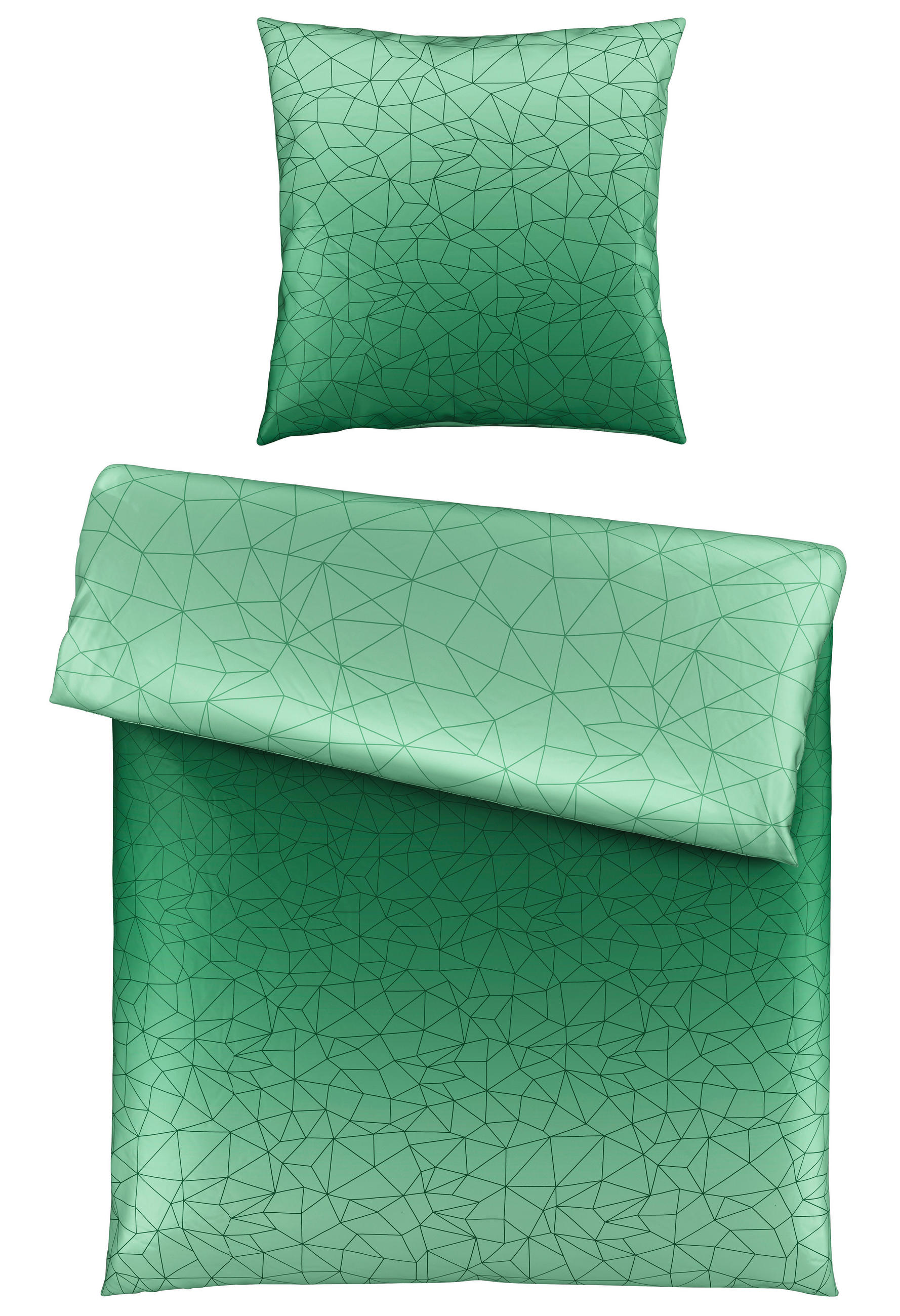 WENDEBETTWÄSCHE Rakka Satin 135/200 cm  - Grün, KONVENTIONELL, Textil (135/200cm) - Novel