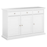 SIDEBOARD 143,7/91,66/46,1 cm  - vit/mässingsfärgad, Design, metall/trämaterial (143,7/91,66/46,1cm) - Hom`in