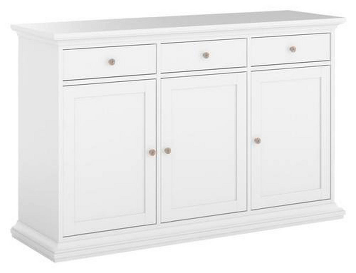 SIDEBOARD 143,7/91,66/46,1 cm  - vit/mässingsfärgad, Design, metall/trämaterial (143,7/91,66/46,1cm) - Hom`in