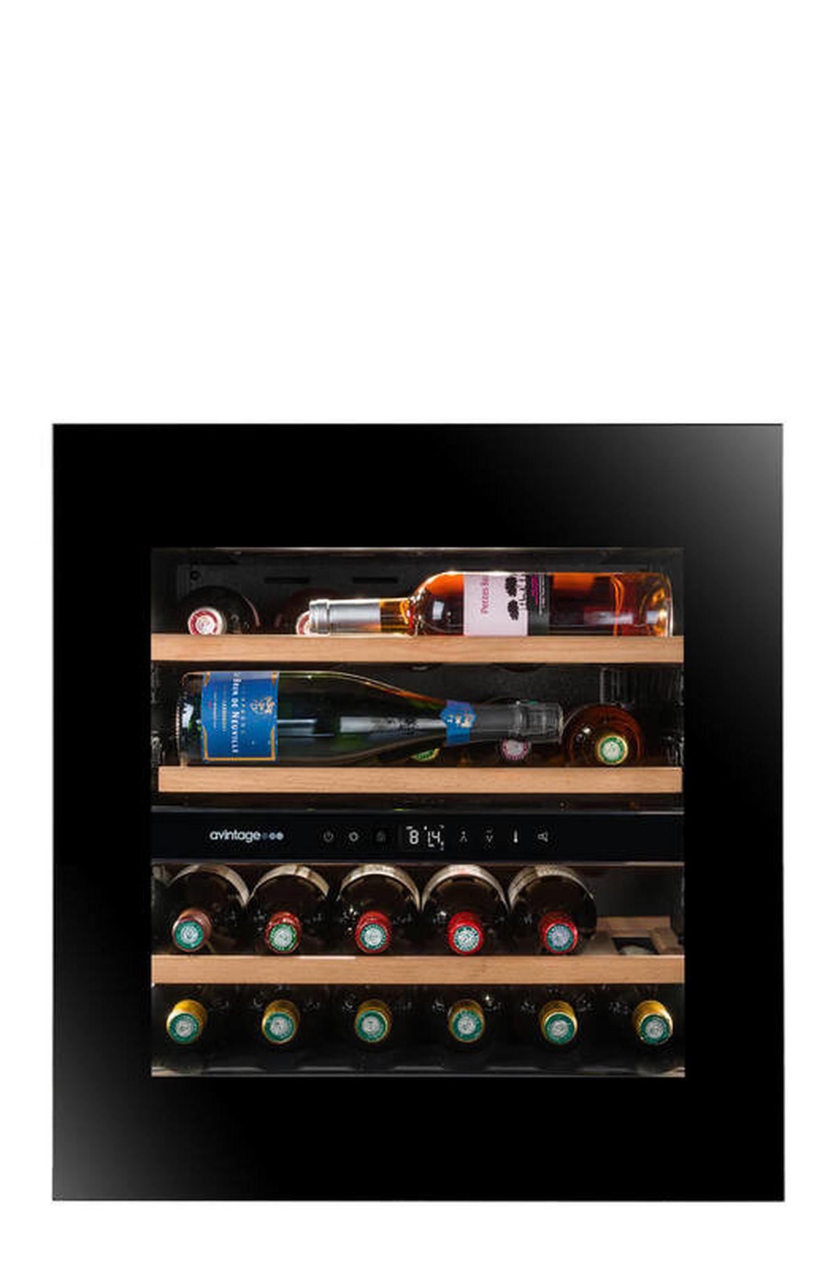 WEINKÜHLSCHRANK AVI60PLATINUM  - Schwarz, Basics, Glas/Holz (59,0/59,5/56,5cm)