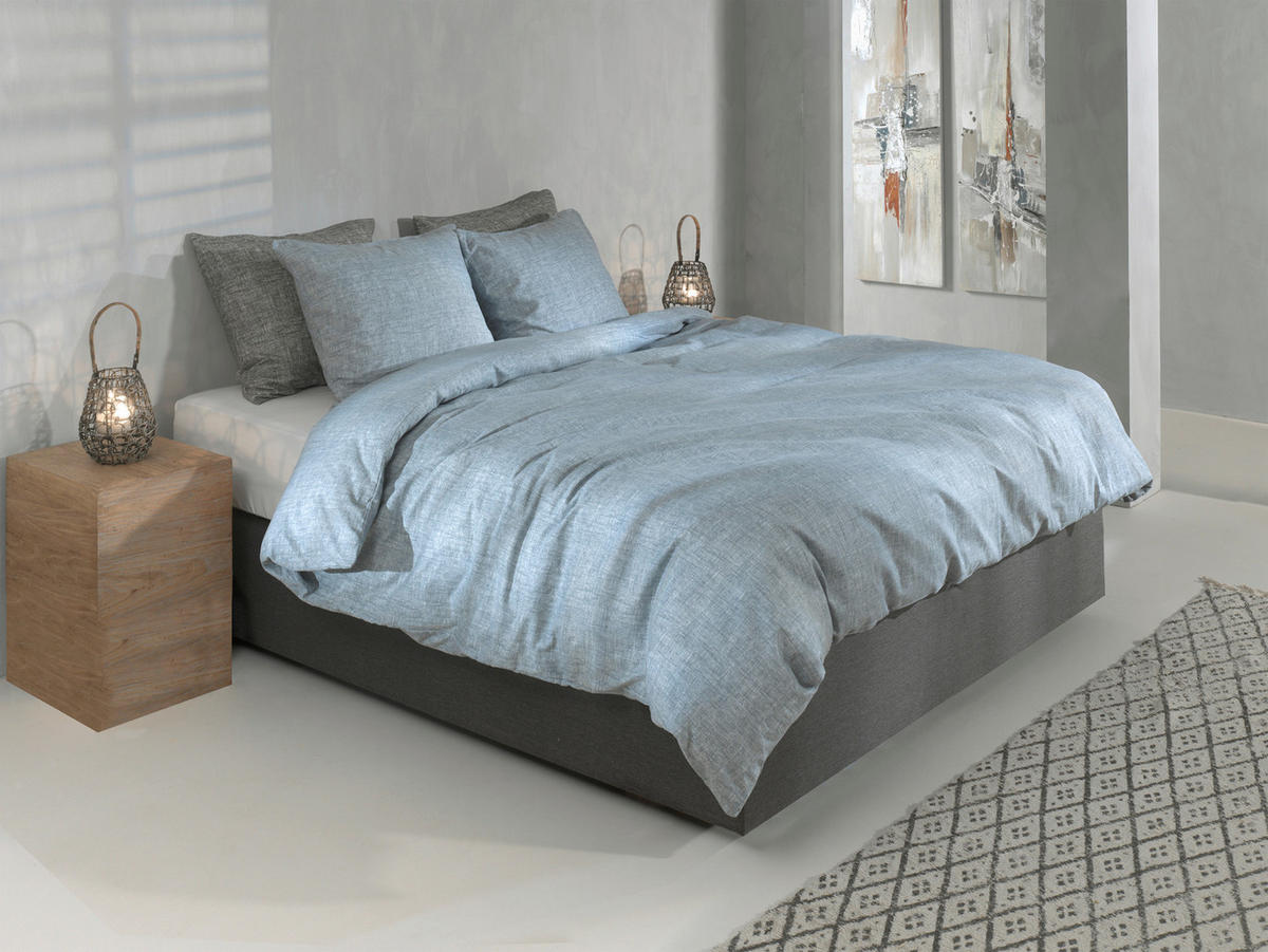 BETTWÄSCHE 2-teilig Flanella-di-Lino Flanell 135/200 cm  - Petrol, Basics, Textil (135/200cm)