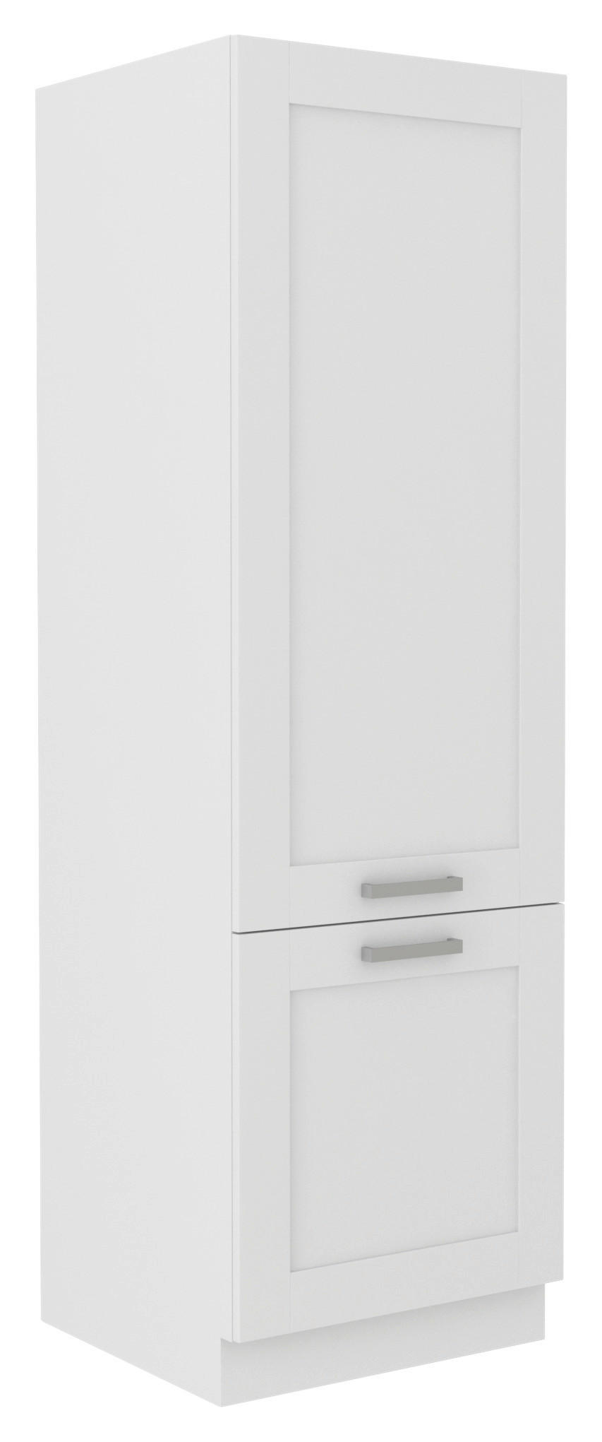 GESCHIRRSCHRANK 50/200/57 cm  in Weiß  - Silberfarben/Weiß, ROMANTIK / LANDHAUS, Holzwerkstoff/Metall (50/200/57cm) - MID.YOU