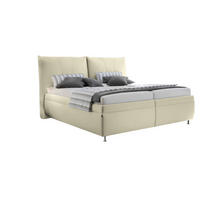 POLSTERBETT 160/200 cm  in Creme  - Weiss/Silberfarben, Konventionell, Holz/Textil (160/200cm) - Dieter Knoll