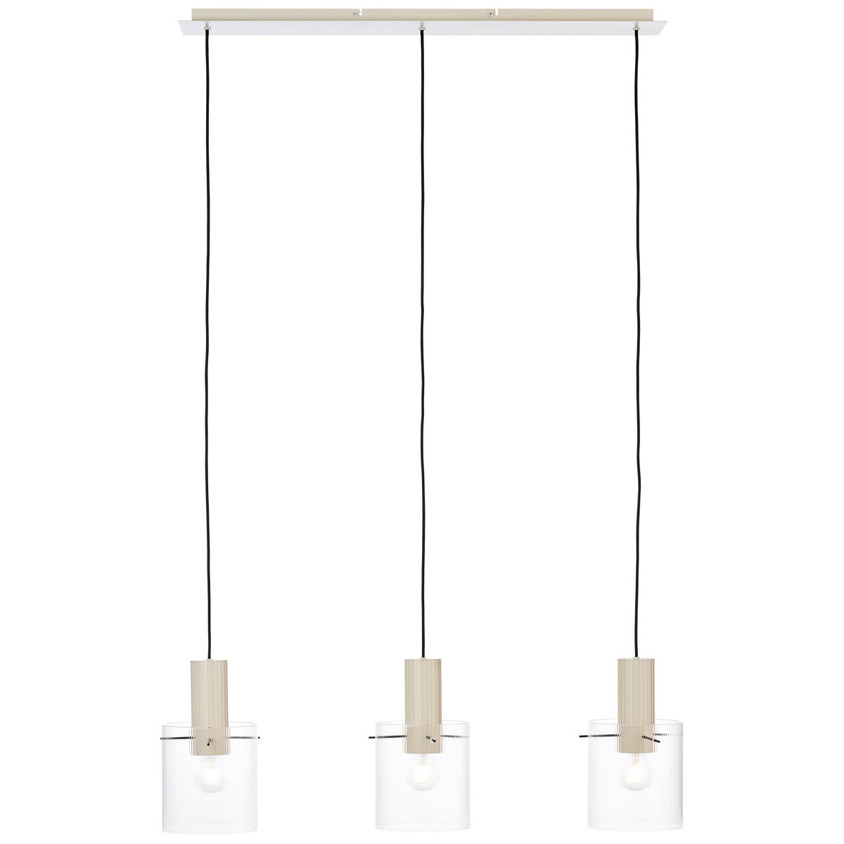 HÄNGLAMPA Göteburg 98/18/150 cm  - beige/transparent, Basics, metall/glas (98/18/150cm) - Dieter Knoll