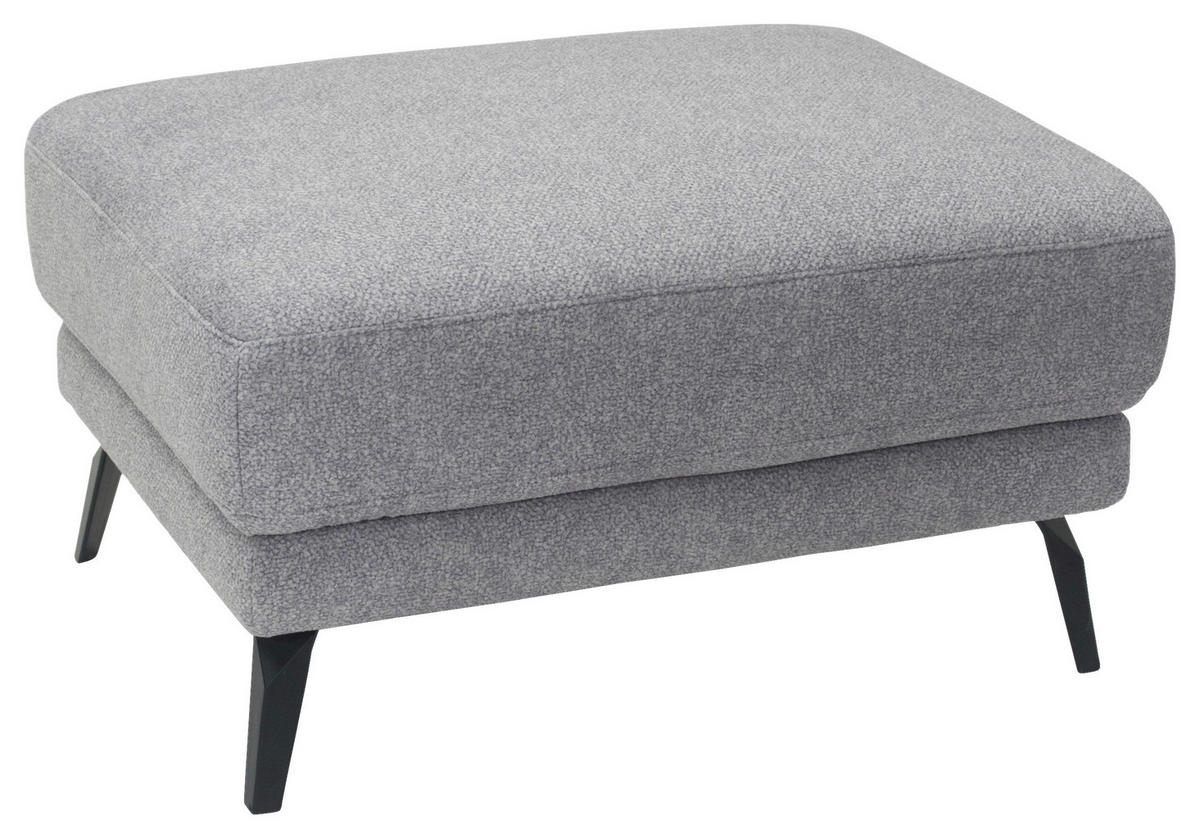 HOCKER Velours Grau  - Schwarz/Grau, Design, Textil/Metall (80/46/59cm) - Novel