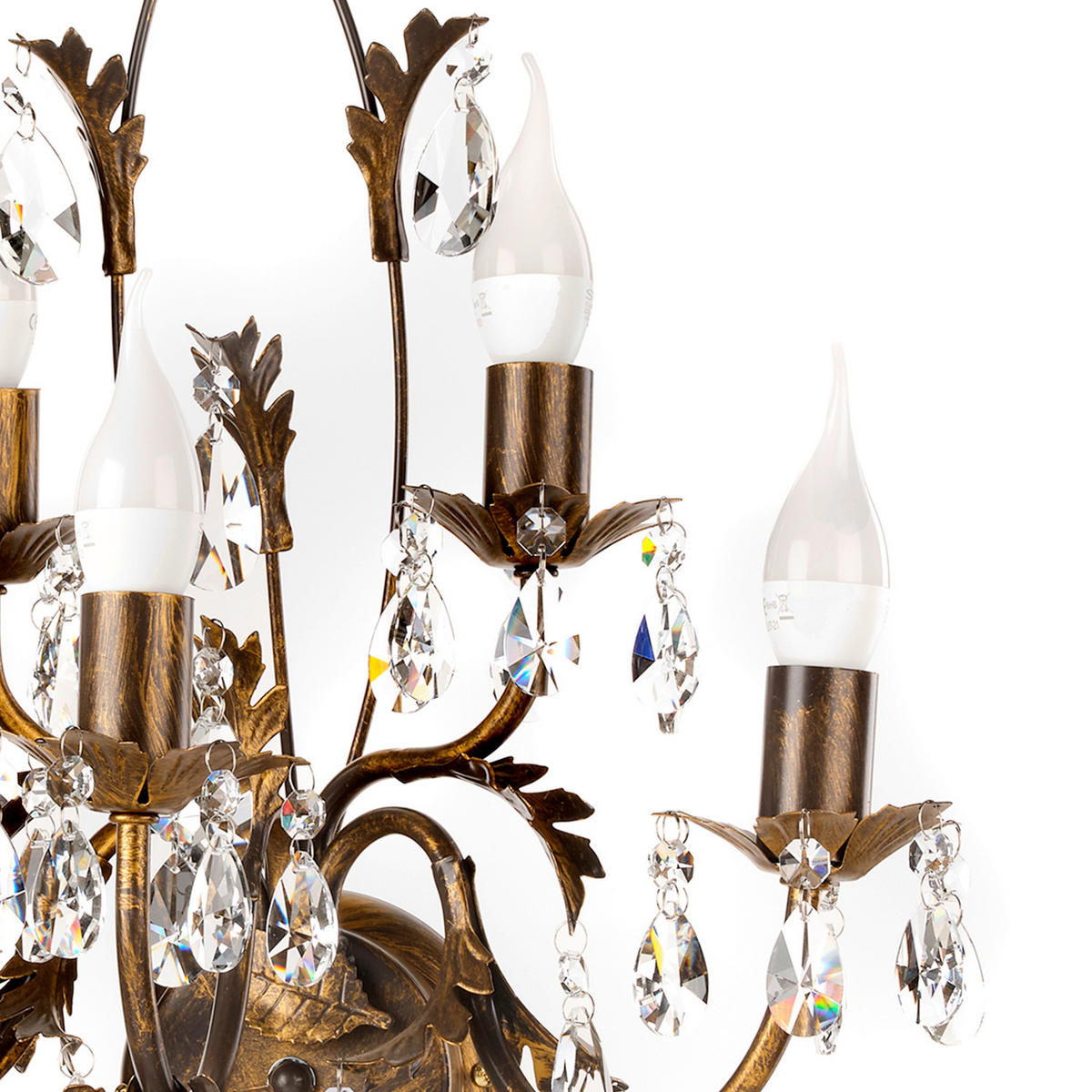 WANDLEUCHTE 45/32/50 cm   - Cognac, KONVENTIONELL, Glas/Metall (45/32/50cm)