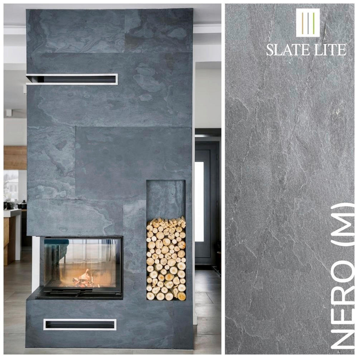 WANDPANEEL Anthrazit, Grau, Schwarz, Dunkelgrau  - Dunkelgrau/Anthrazit, Basics, Kunststoff/Stein (240/120cm)