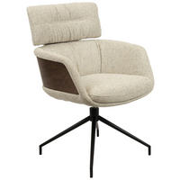 ARMLEHNSTUHL  in Eisen Webstoff  - Beige/Walnussfarben, Design, Holz/Textil (62/92/66cm) - Dieter Knoll