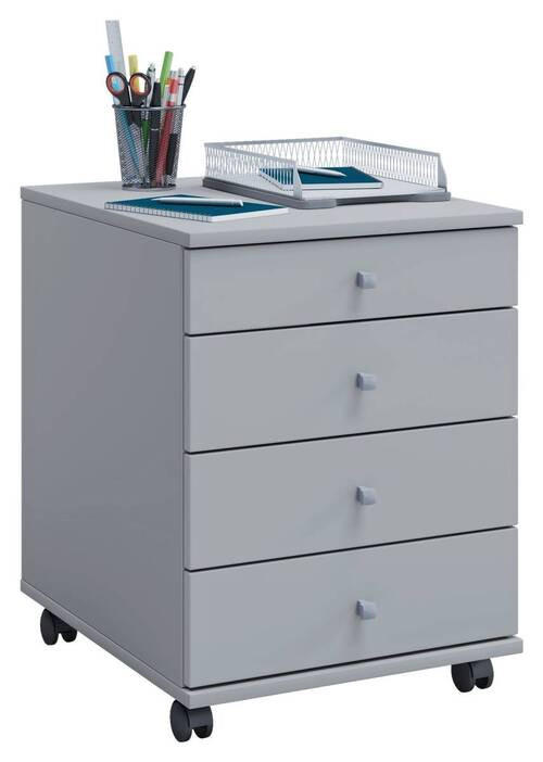 ROLLCONTAINER Grau  - Silberfarben/Grau, Basics, Holzwerkstoff/Kunststoff (42/57/50cm) - MID.YOU