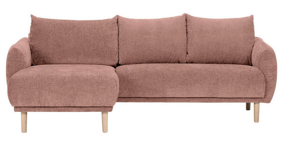ECKSOFA Altrosa Flachgewebe  - Buchefarben/Altrosa, KONVENTIONELL, Holz/Textil (144/230cm) - Carryhome
