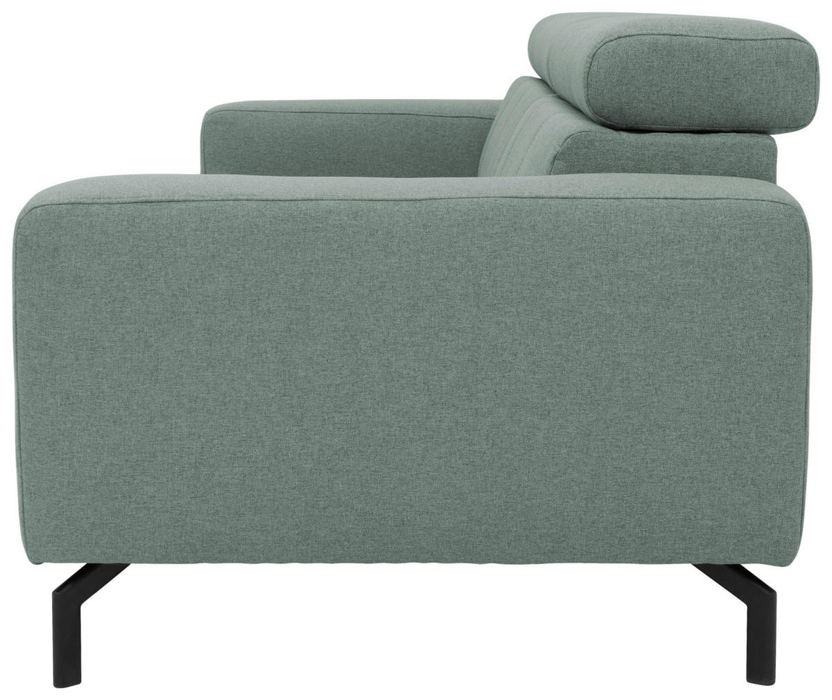3-SITZER-SOFA in Webstoff Hellblau  - Schwarz/Hellblau, Design, Textil/Metall (238/79/104cm) - MID.YOU