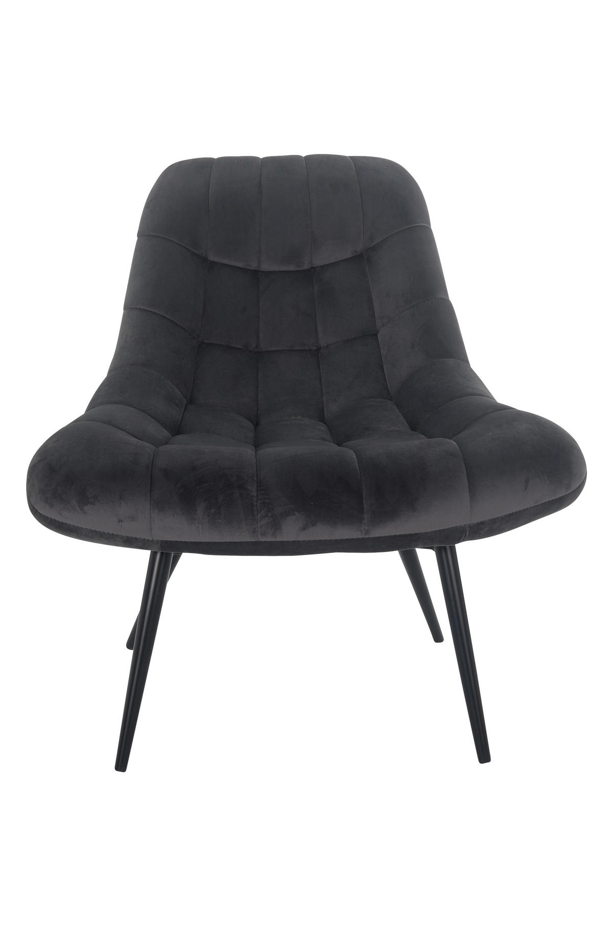 XXL-SESSEL Samt Grau, Schwarz    - Schwarz/Grau, MODERN, Textil/Metall (76/85,6/85,6cm) - Livetastic