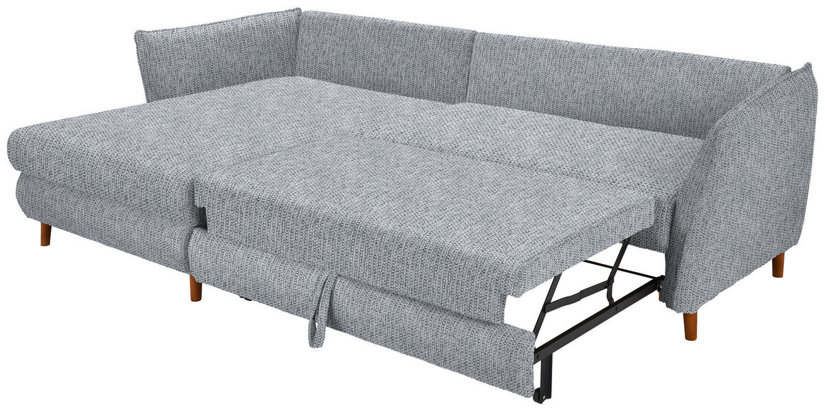 ECKSOFA in Webstoff Hellgrau  - Eichefarben/Hellgrau, Konventionell, Holz/Textil (284/162cm) - Carryhome