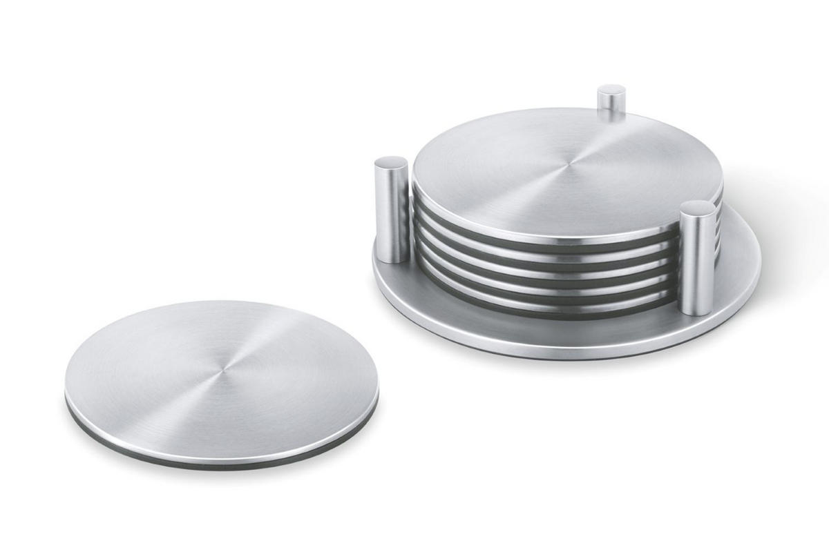 SET PODSTAVKOV ZA KOZARCE - barve nerjavečega jekla, Basics, kovina (12,5cm) - Zack