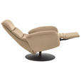 RELAXSESSEL in Leder Beige  - Beige/Schwarz, Design, Leder/Metall (76/108/86cm) - Dieter Knoll