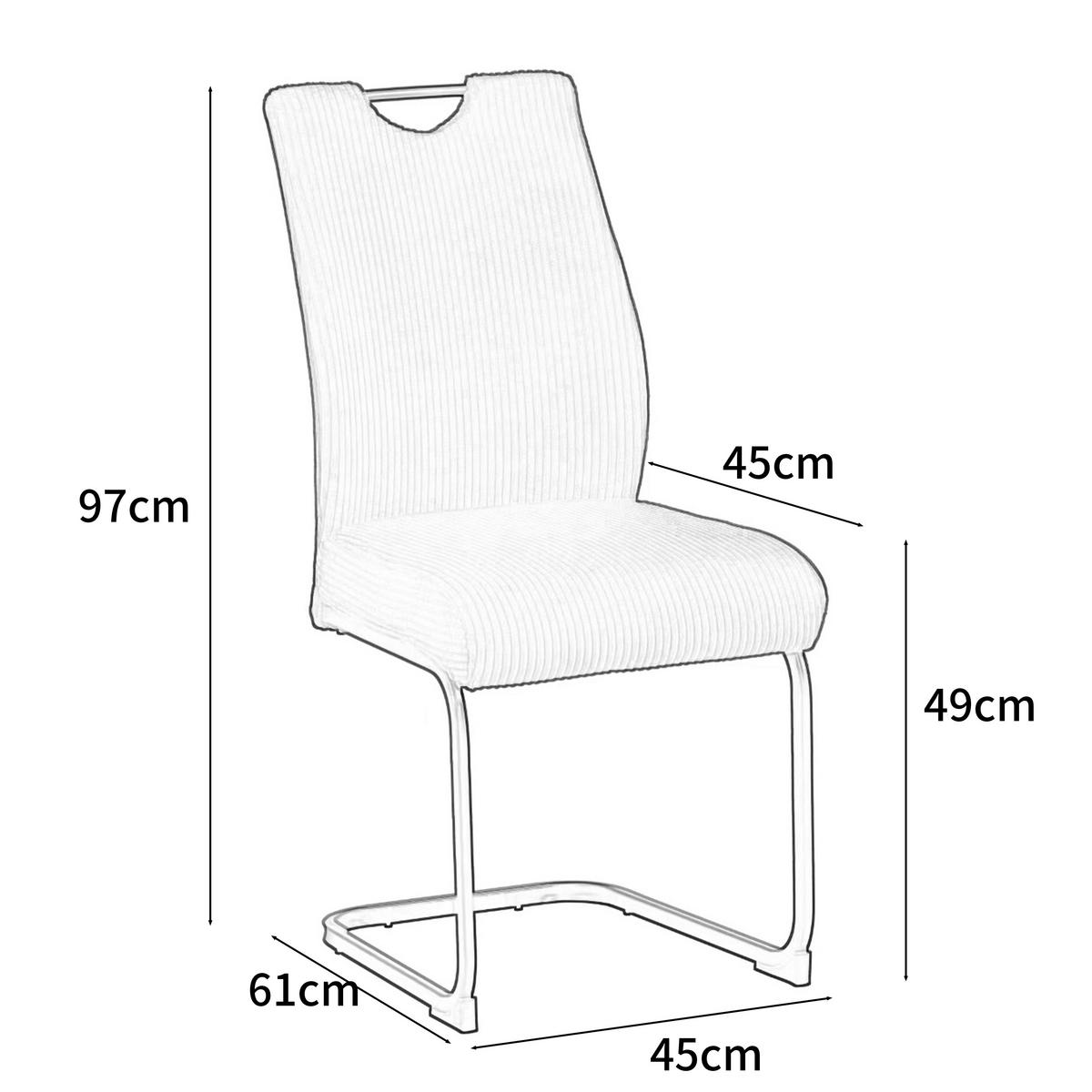 SCHWINGSTUHL  in Eisen Cord  - Schwarz/Grün, Design, Textil/Metall (43/97/57cm) - home24