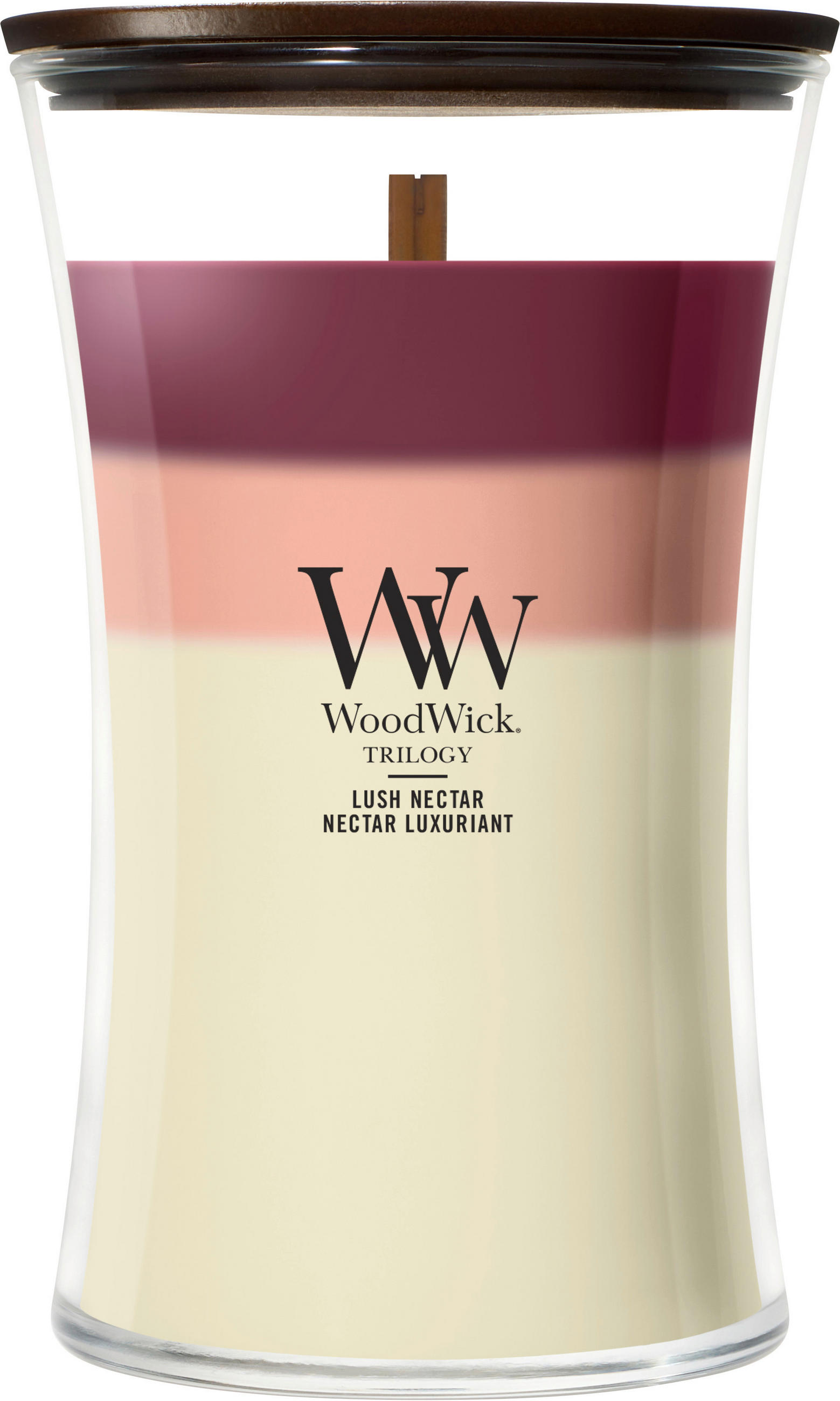 VONNÁ SVÍČKA  - bílá/bordeaux, Basics, parafín/sklo (10,2/17,8/10,2cm) - WoodWick