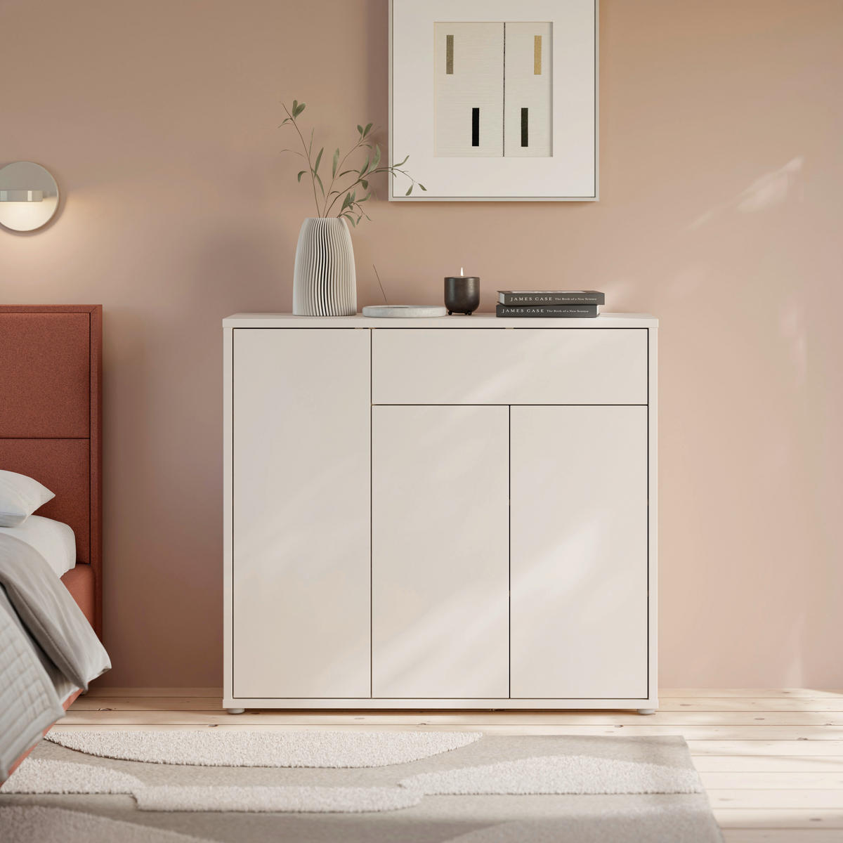 SCHUHSCHRANK Sandfarben  - Sandfarben/Grau, MODERN, Holzwerkstoff/Metall (109,2/99,1/34,9cm) - Carryhome